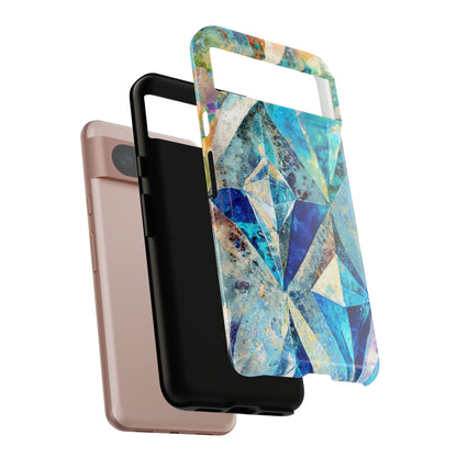 Diamond Blue Abstract Tough Phone Case
