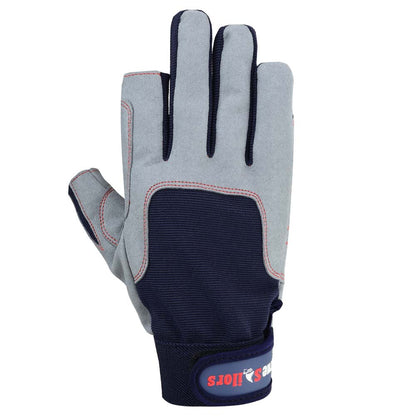 Sailing Gloves 2 Cut Fingers Glove Blue Gray Amara Leather