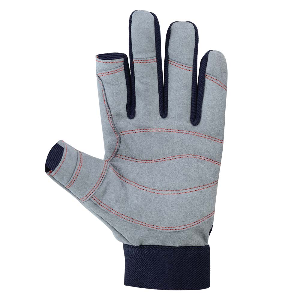 Sailing Gloves 2 Cut Fingers Glove Blue Gray Amara Leather
