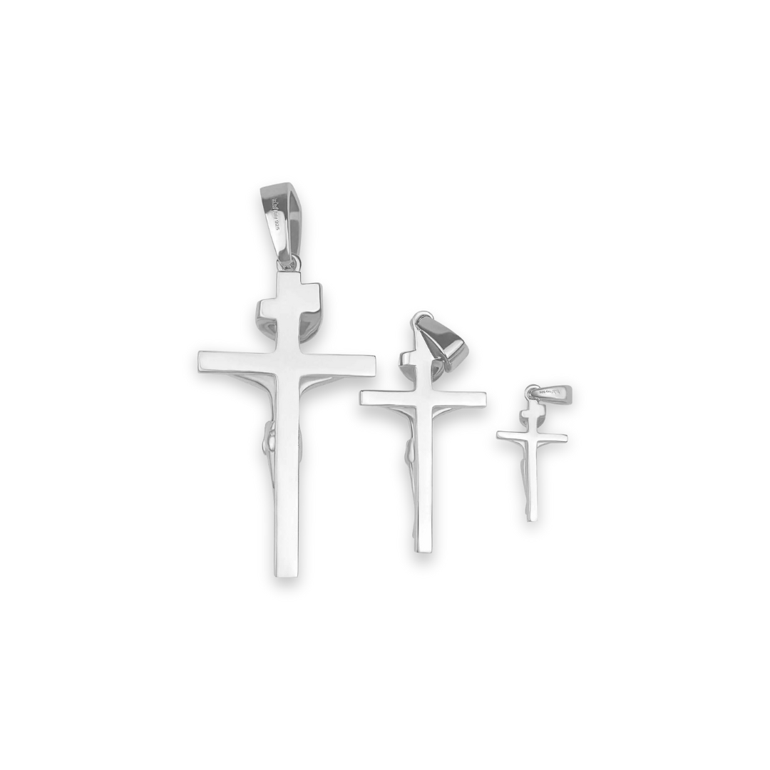 Cross Jesus Crucifix Pendant Solid 925 Sterling Silver