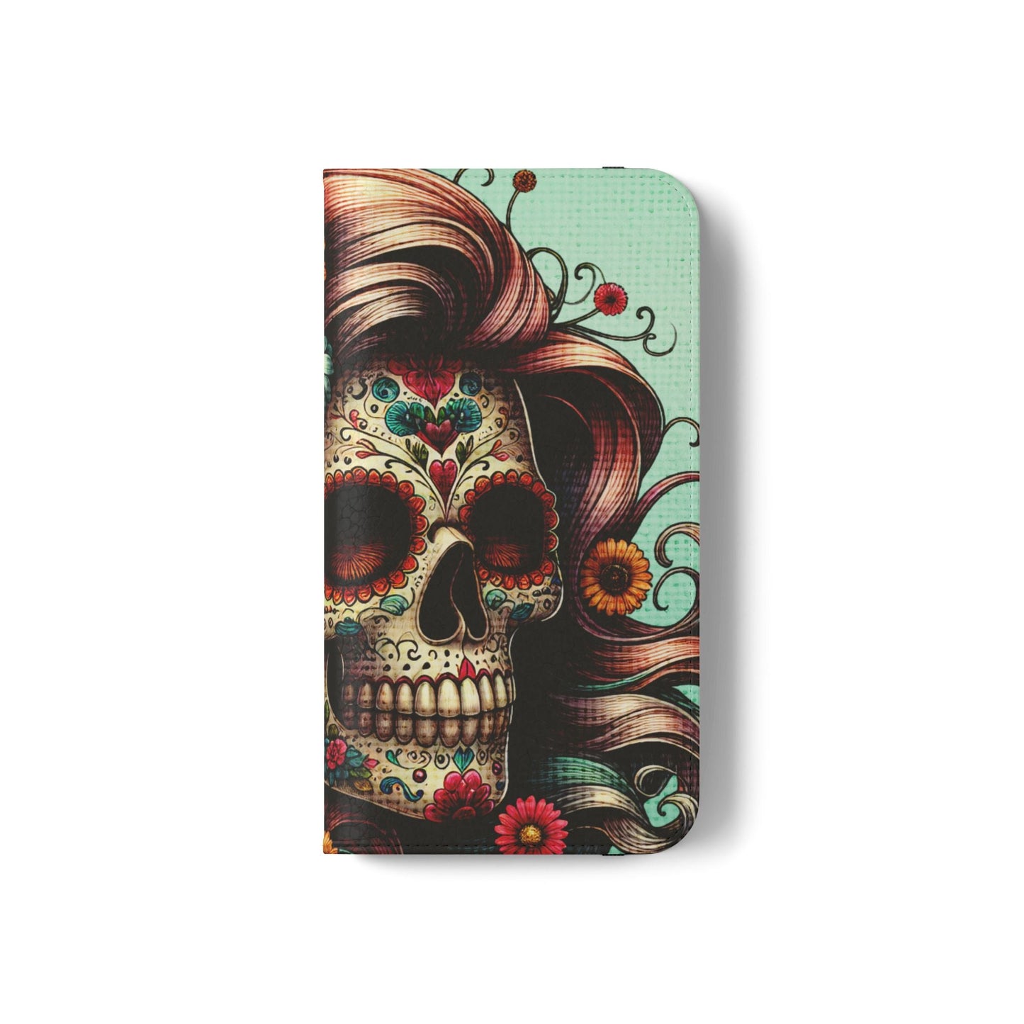 Sugar Skull Flip Wallet Phone Case