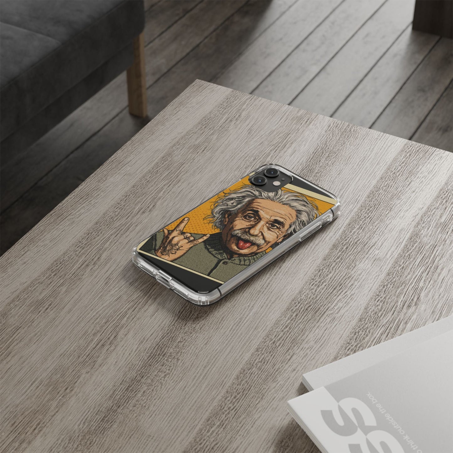 Edgy Einstein Clear Phone Cases