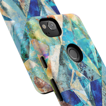 Diamond Blue Abstract Tough Phone Case