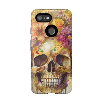 Unique Floral Skull Tough Phone Case
