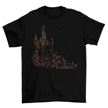 Bourbon St Skeleton Guitar T-Shirt