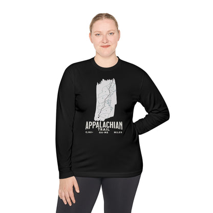 Appalachian Trail White Blaze Map Unisex Fit Tech Sport  Long Sleeve Performance Shirt