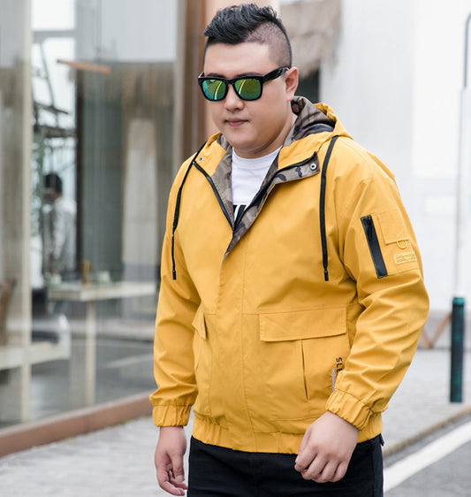 Lightweight Cotton Bomber Jacket - Mustard Yellow Utility Outerwear