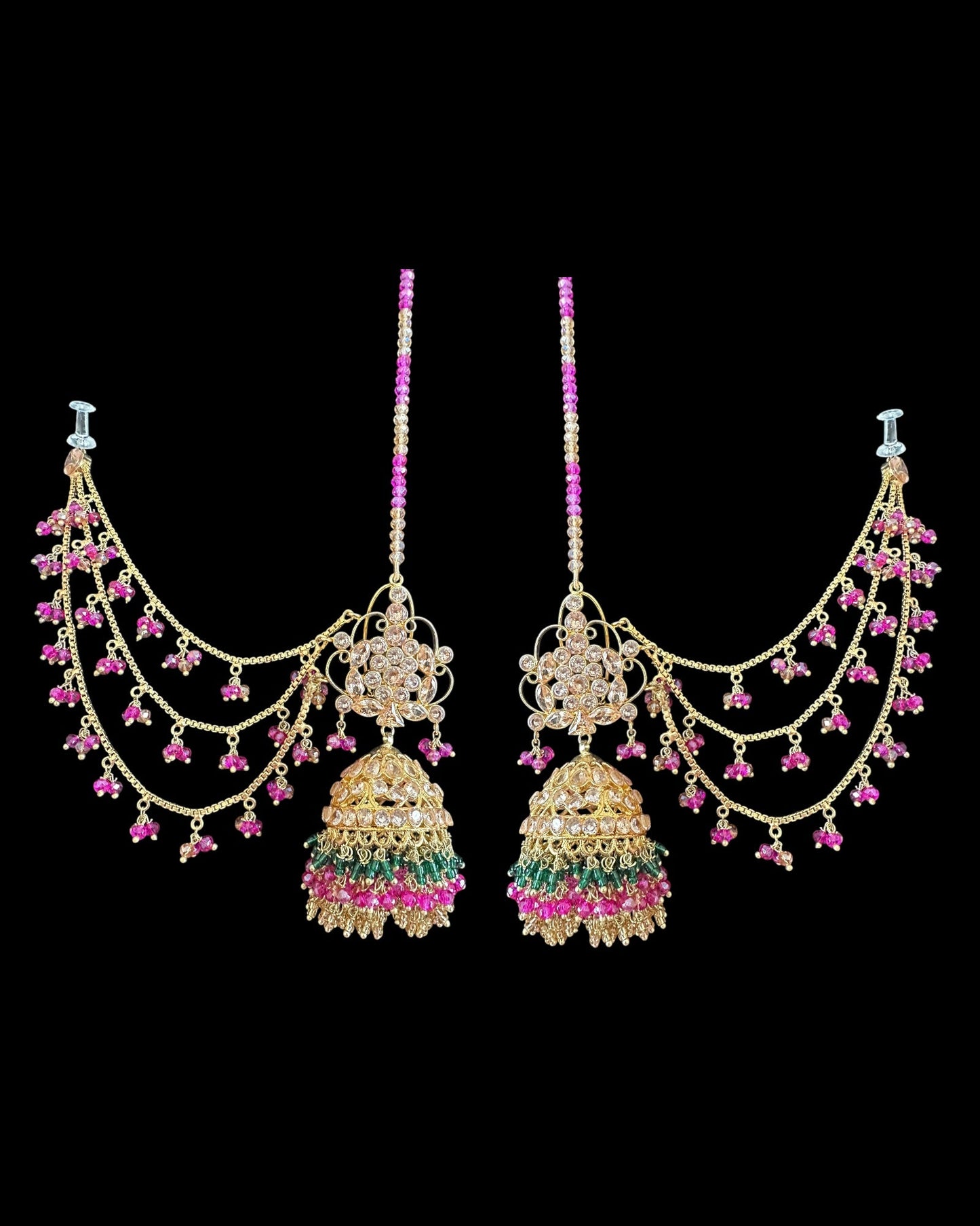 BR486 Safeera bridal set in purple and green combination ( READY TO SHIP )