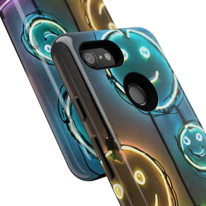 Colorful Neon Smiley Face Phone Case - Tough & Stylish Protection