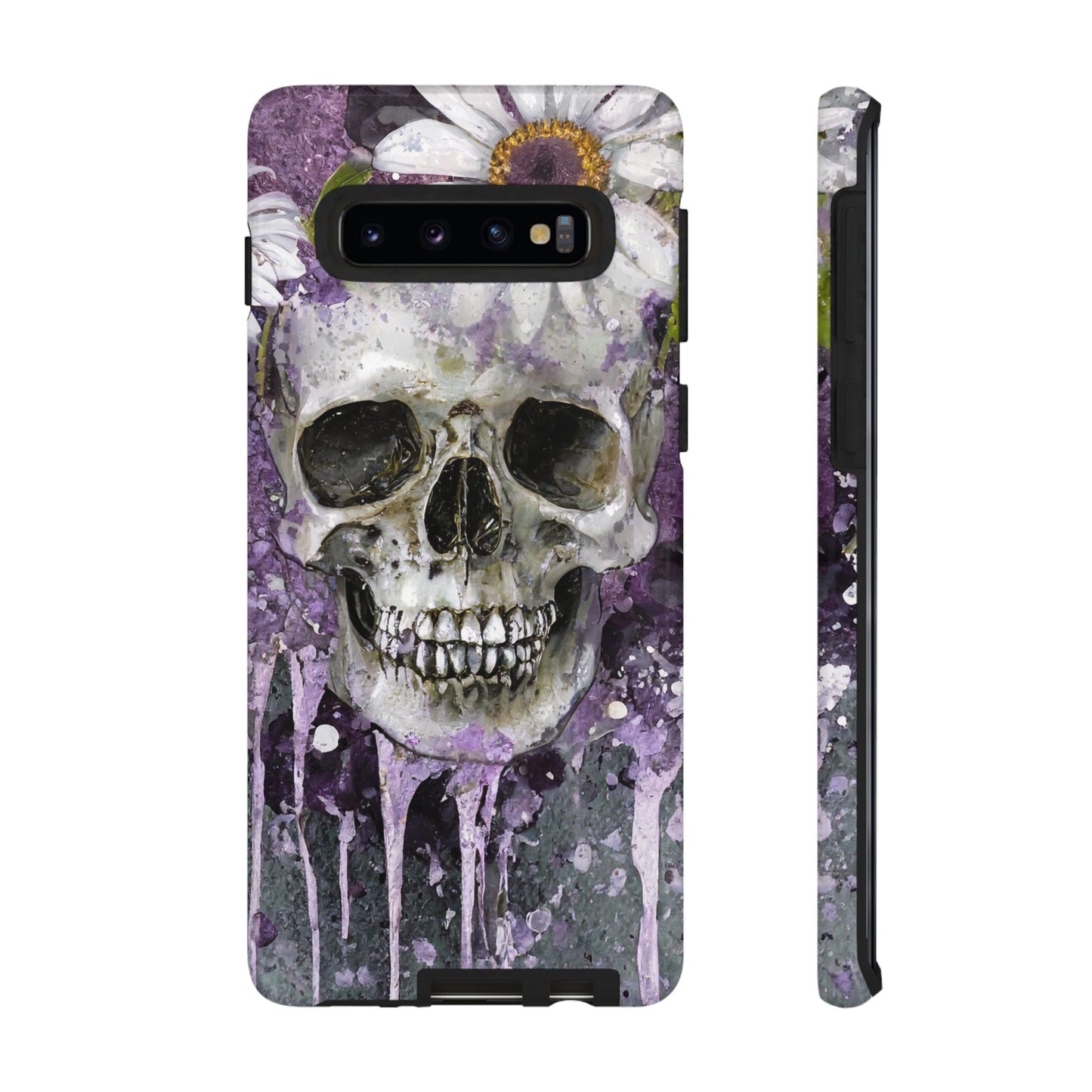 Plum Skull and Daisy Tough Phone Case