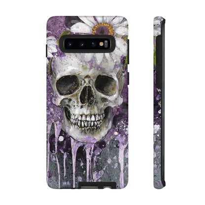 Plum Skull and Daisy Tough Phone Case