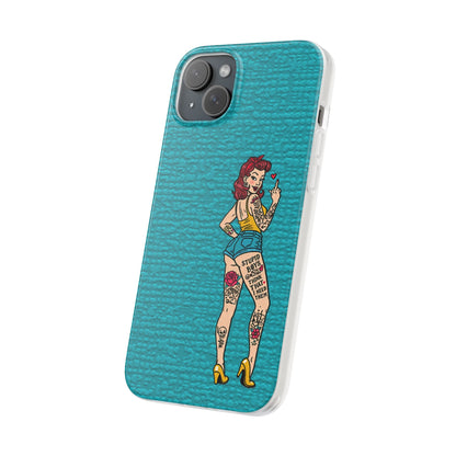 Sassy Pin-Up Stupid Boys Teal Flexi Phone Case