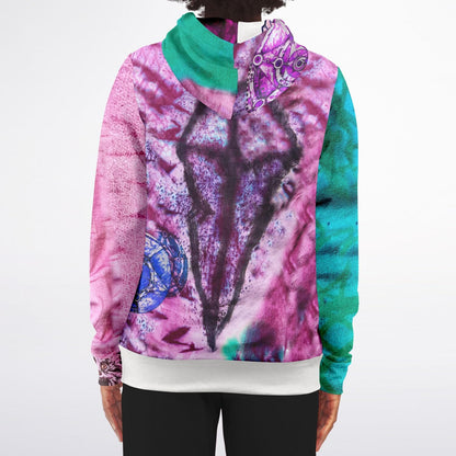 Dark Crystal Contrast Hem Zip Hoodie
