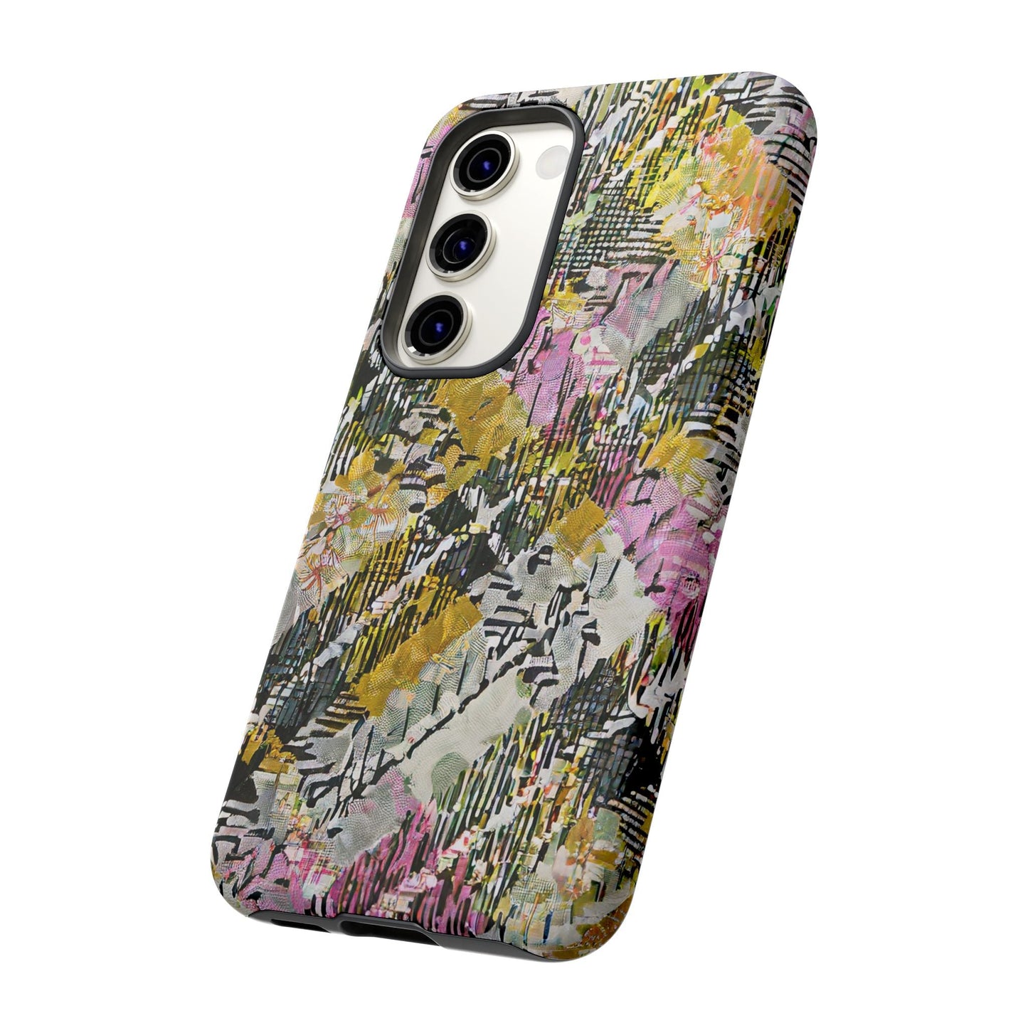 Purple Plaid Floral Artistic Tough Phone Case