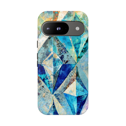 Diamond Blue Abstract Tough Phone Case