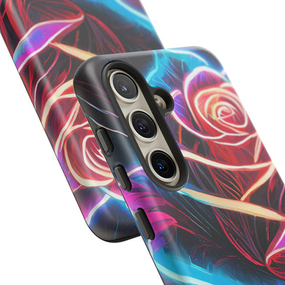 Artistic Neon Rose Tough Phone Case