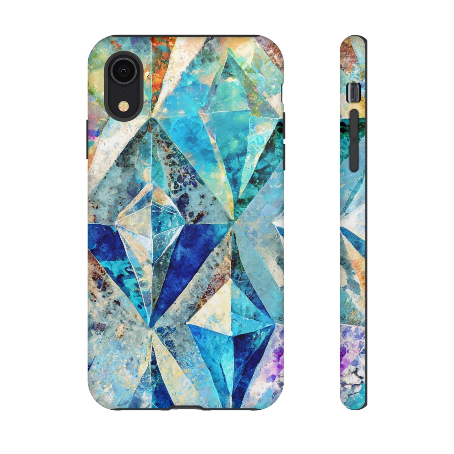 Diamond Blue Abstract Tough Phone Case