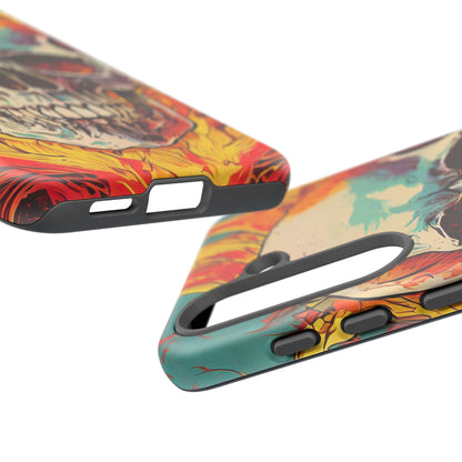 Flaming Skull Tough Phone Case
