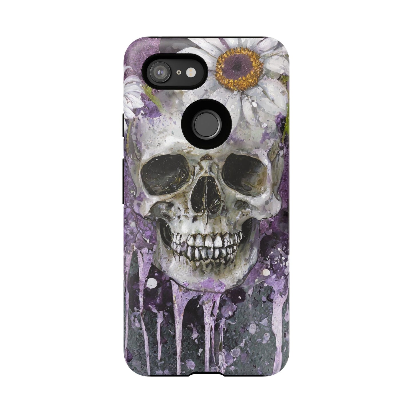 Plum Skull and Daisy Tough Phone Case