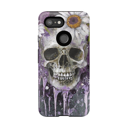 Plum Skull and Daisy Tough Phone Case