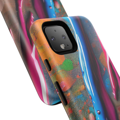 Colorful Artistic Paint Splatter Tough Phone Case