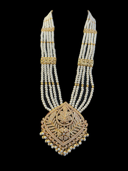 DLN107 Roosa Punjabi rani haar in pearls ( SHIPS IN 4 WEEKS )