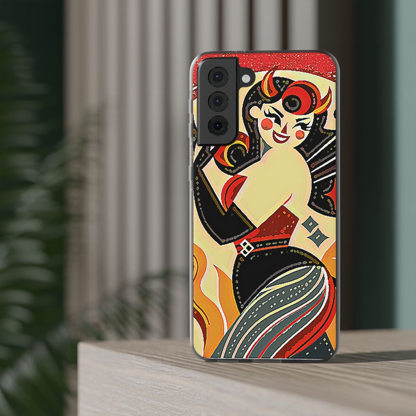 Red & Black Female Devil Flexi Phone Case