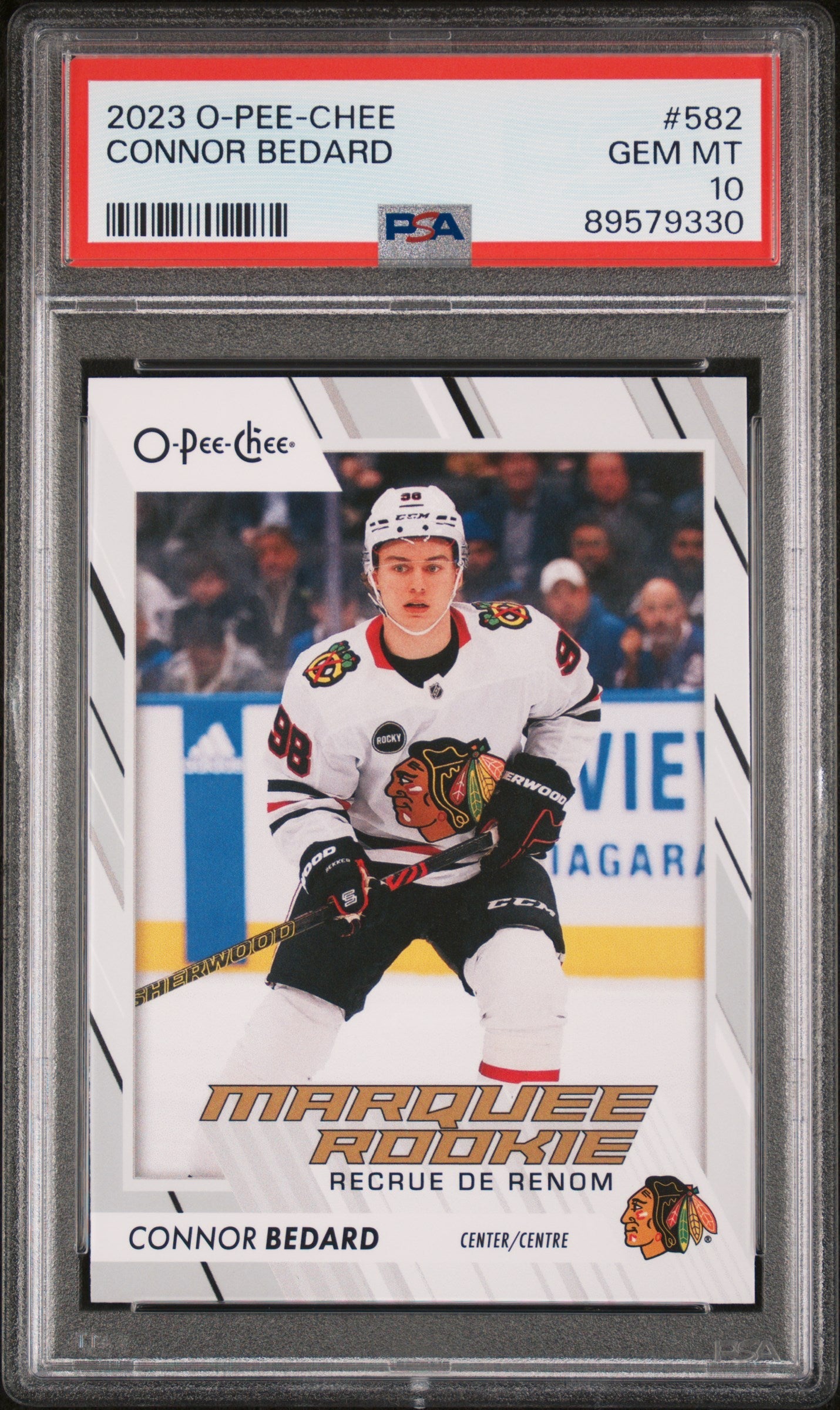 Graded 2023 Upper Deck O-pee-Chee Connor Bedard #582 Rookie RC Hockey Card PSA 10 Gem Mint