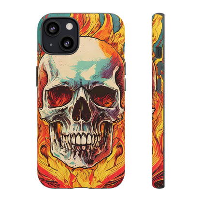 Flaming Skull Tough Phone Case