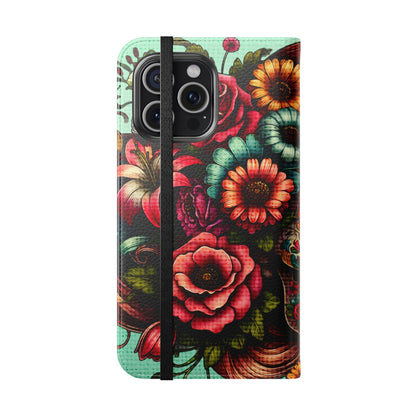 Sugar Skull Flip Wallet Phone Case