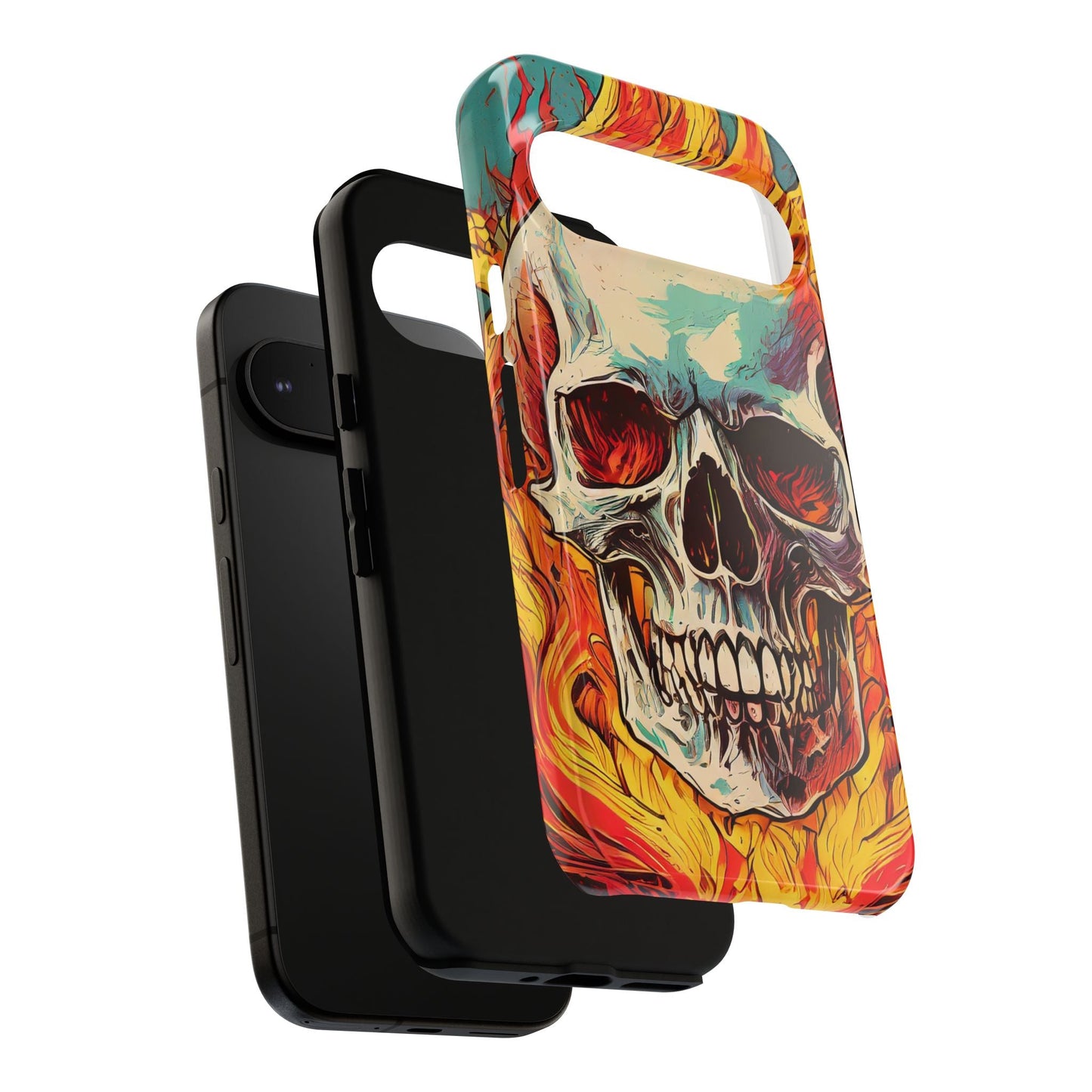 Flaming Skull Tough Phone Case
