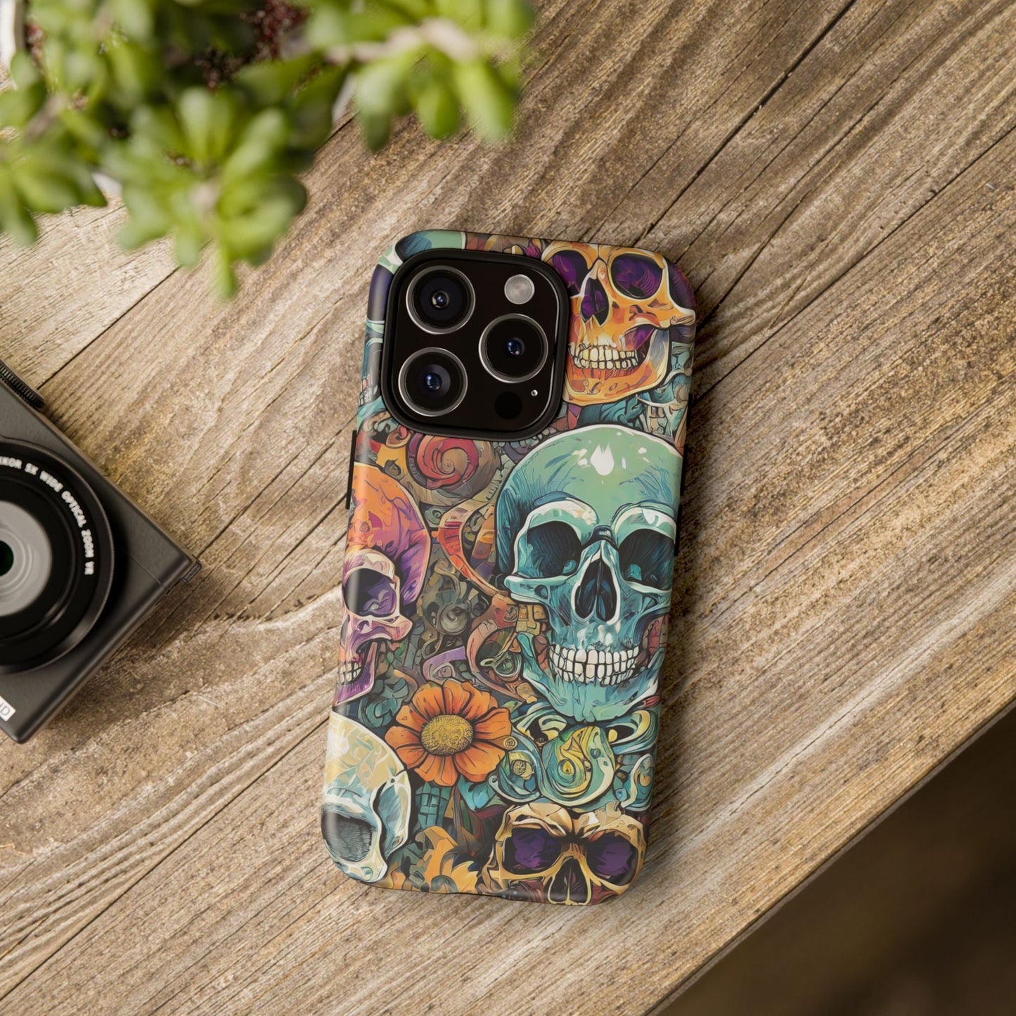 Artistic Skull Collage Tough Phone Case