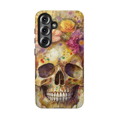 Unique Floral Skull Tough Phone Case