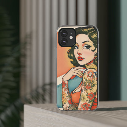Retro Pin Up Clear Phone Case