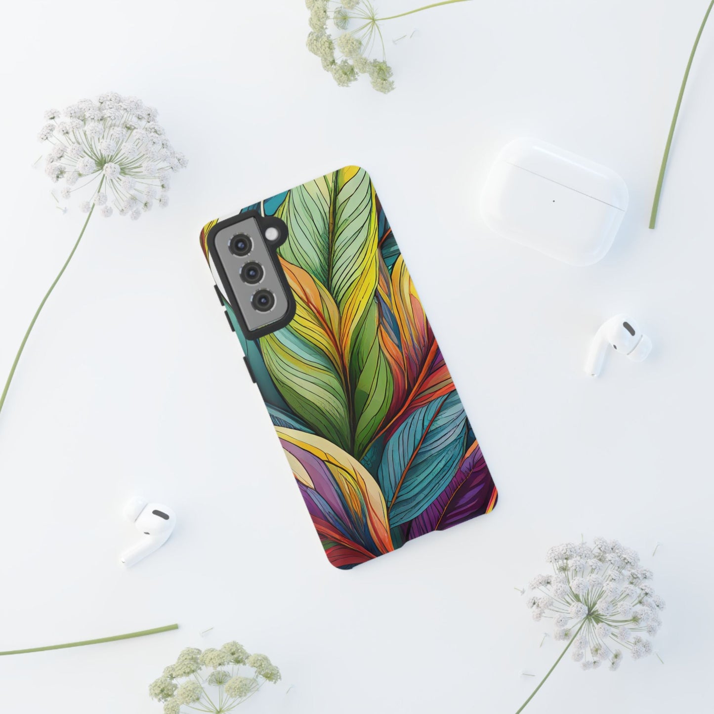 Vibrant Tropical Leaf Tough Phone Case
