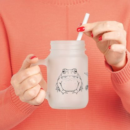 Amphibian Mason Jar Mug with Lid & Straw (12 oz)