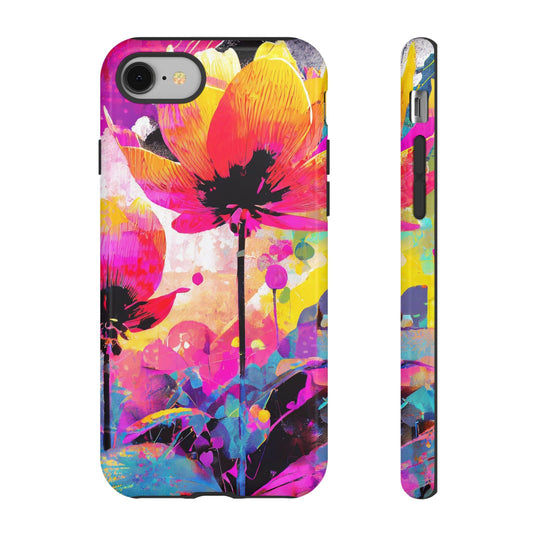 Neon Floral Tough Phone Case