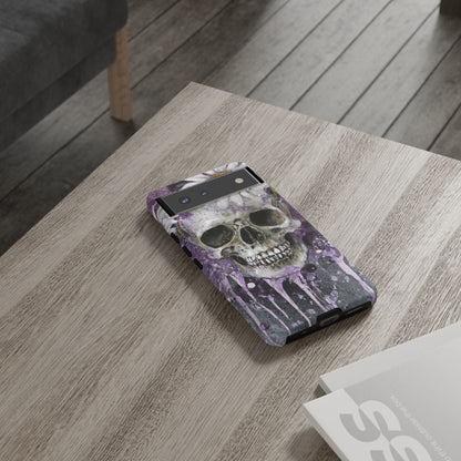 Plum Skull and Daisy Tough Phone Case