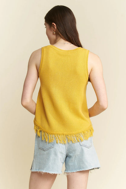 Jade By Jane Smiley Fringe Tank Top