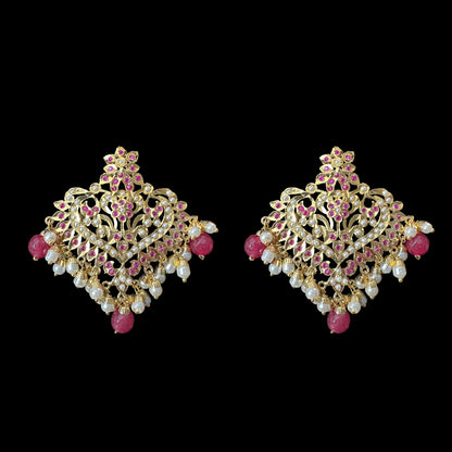 DJET105 Afreen ruby   earrings tika ( READY TO SHIP )