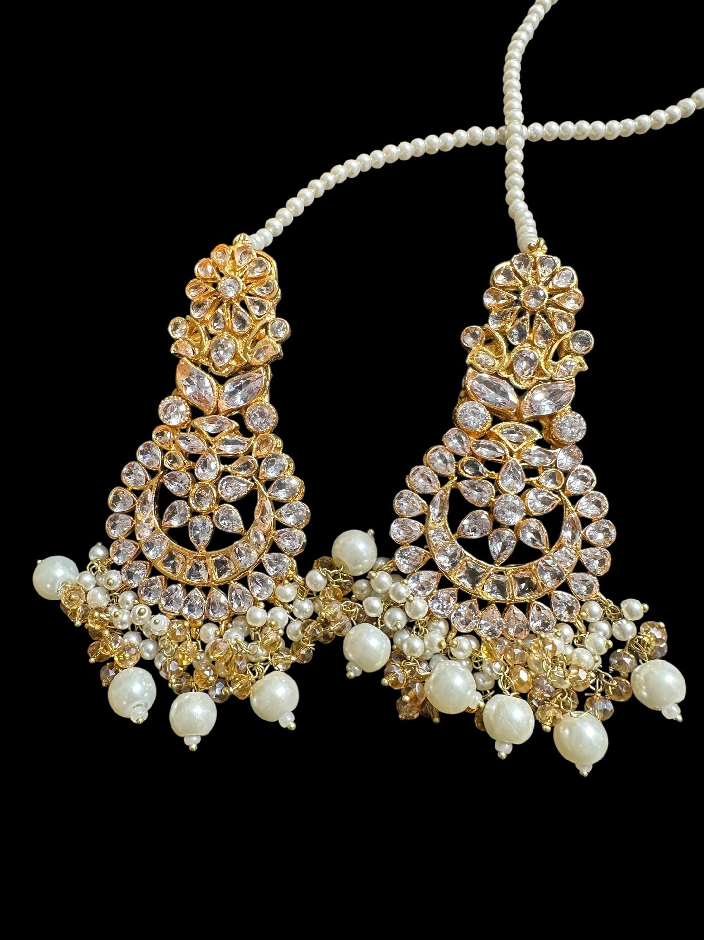 BR477 JIMENA bridal set in zircon and pearls ( SHIPS IN 4 WEEKS )