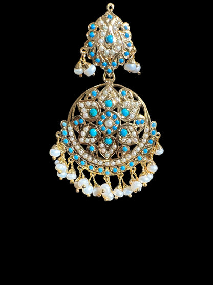 Freya Turquoise & Freshwater Pearl Earrings – Gold-Plated 92.5 Silver (Ready to Ship)