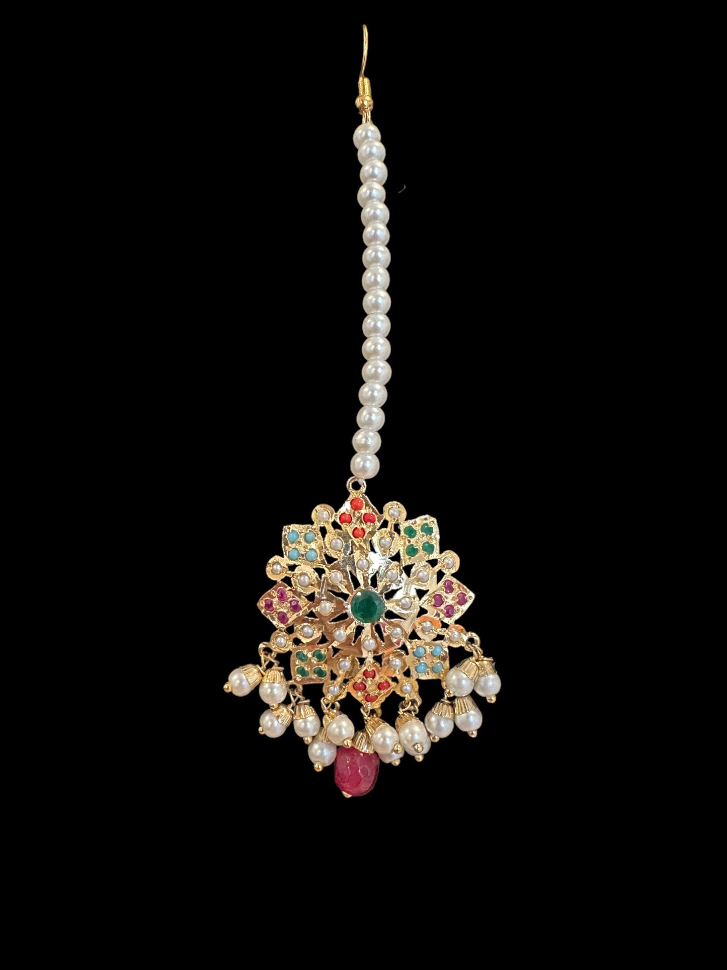 Nutan navratan earring tika ( SHIPS IN 4 WEEKS )