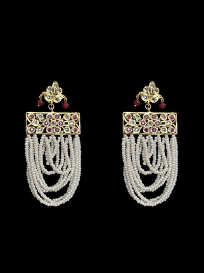 DLN64 pearl Rani haar with beads ( READY TO SHIP  )