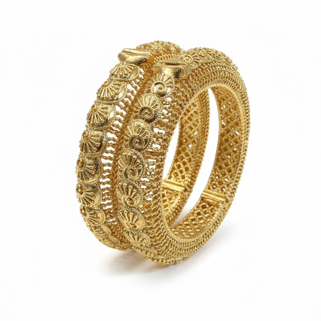 DJAN1 Antique gold plated bangles - openable ( 2.4//2.6) ( READY TO SHIP )