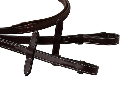 Huntley Equestrian Fancy Stitched Rubber Reins, 5/8" Inch Width