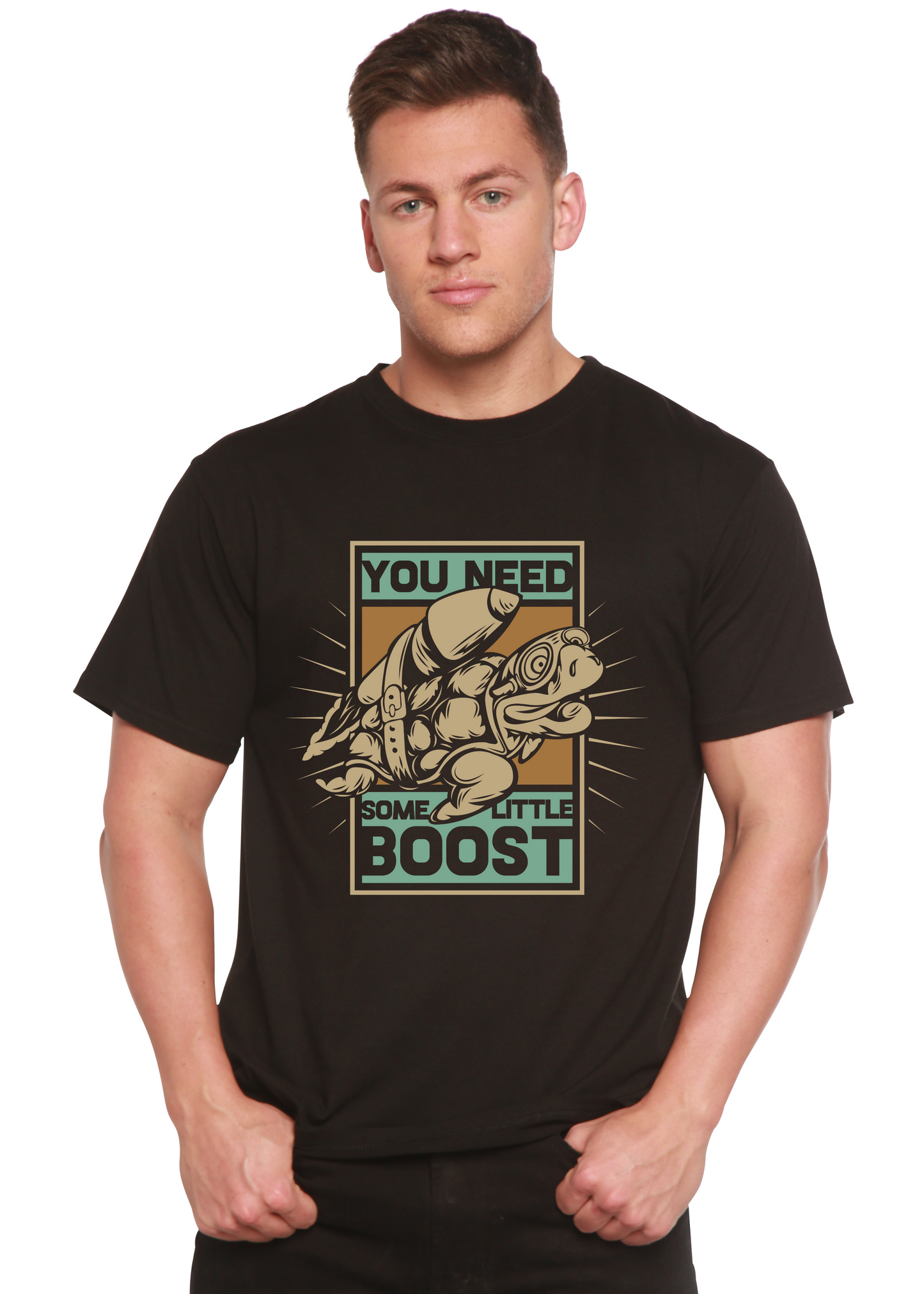 You Need Boost Men's Bamboo Viscose/Organic Cotton Short Sleeve Graphic T-Shirt