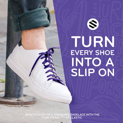 Purple Flat Elastic Stretch Shoe Laces