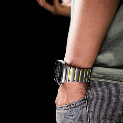 Premium Stainless Steel and Titanium Apple Watch Band | Soft Silicone Lining