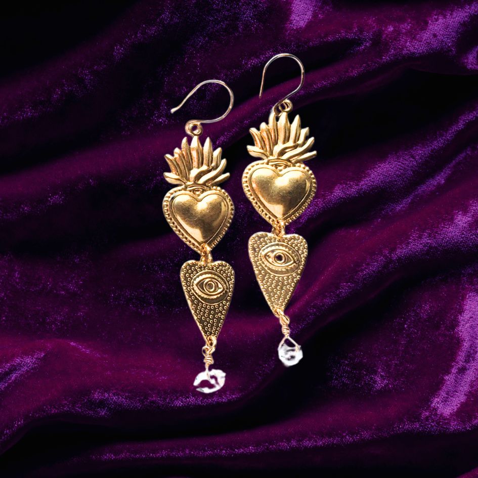 Flaming Heart Earrings